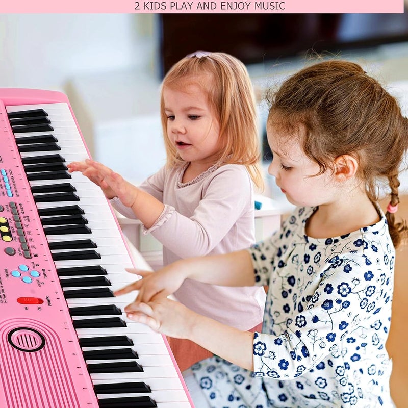 Semart Keyboard Piano 61 Key Electric Digital Piano Music keyboard w/Microphone Portable Piano For Kids Beginner Birthday Christmas Gifts Pink - Image 3
